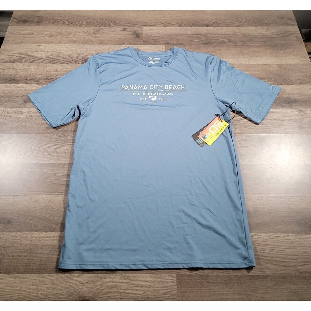 Panama City Beach Shirt Size XL Blue Performance Beach 50+ UV Protection NWT Men